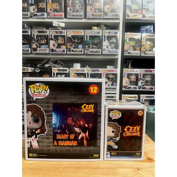 2 Ozzy Osbourne Funko Pops EXCLUSIVE Purple Fringe #332 & Diary Madman Album #12 - Picture 4 of 6